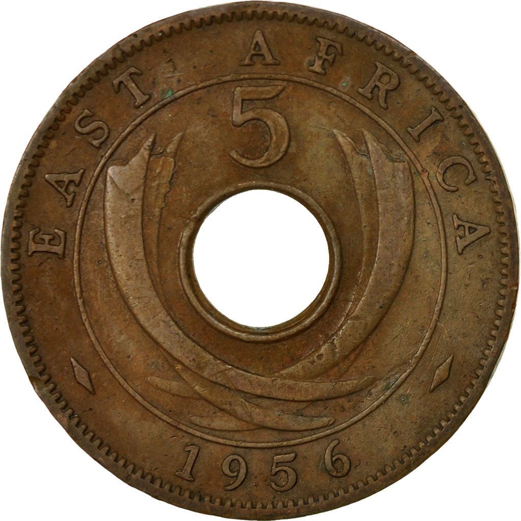 East Africa | 5 Cents Coin | Crown | Tusks | Km:37 | 1955 - 1963