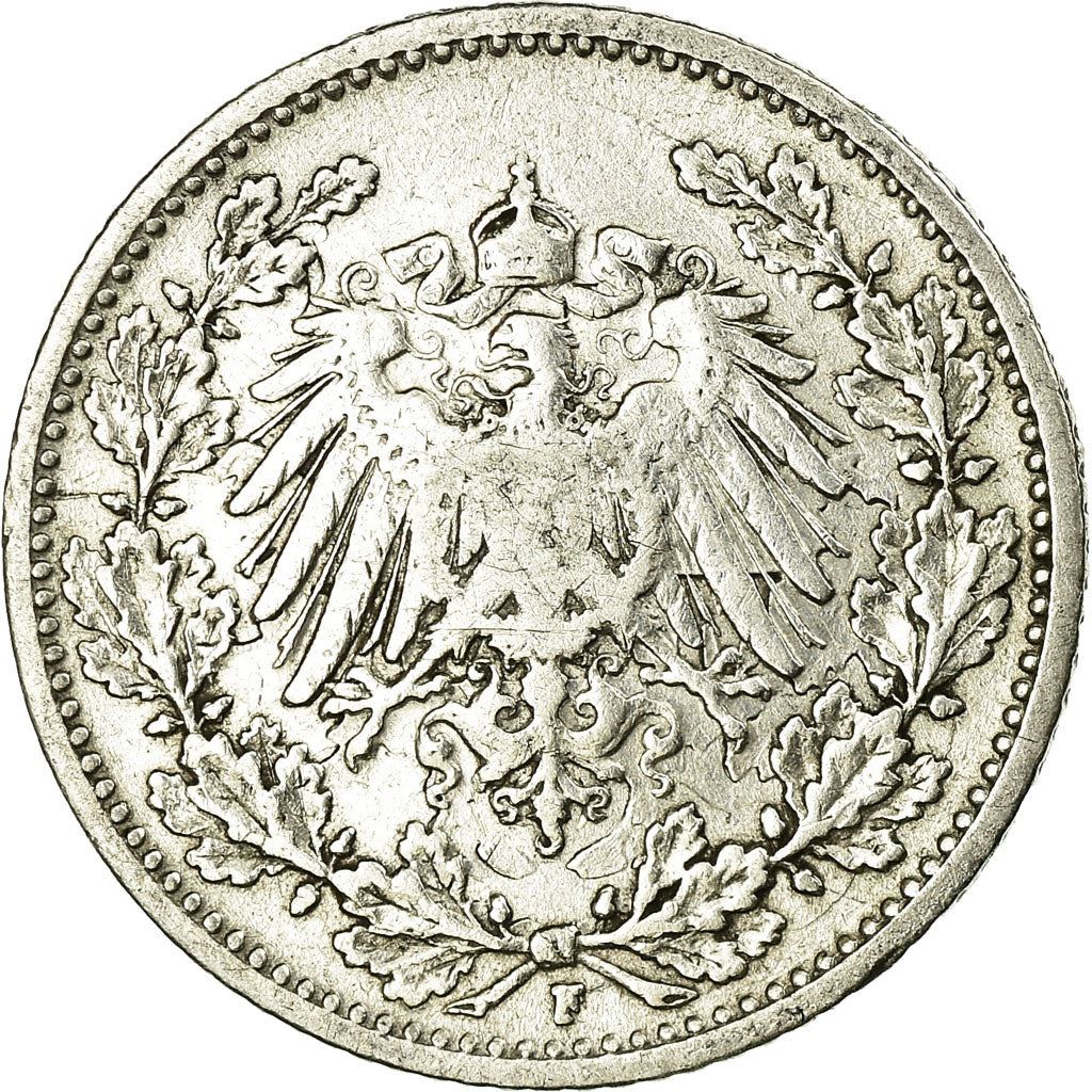 German Empire 1/2 Mark Coin | Deutsches Reich | Wilhelm II | Type 2 | KM17 | 1905 - 1919