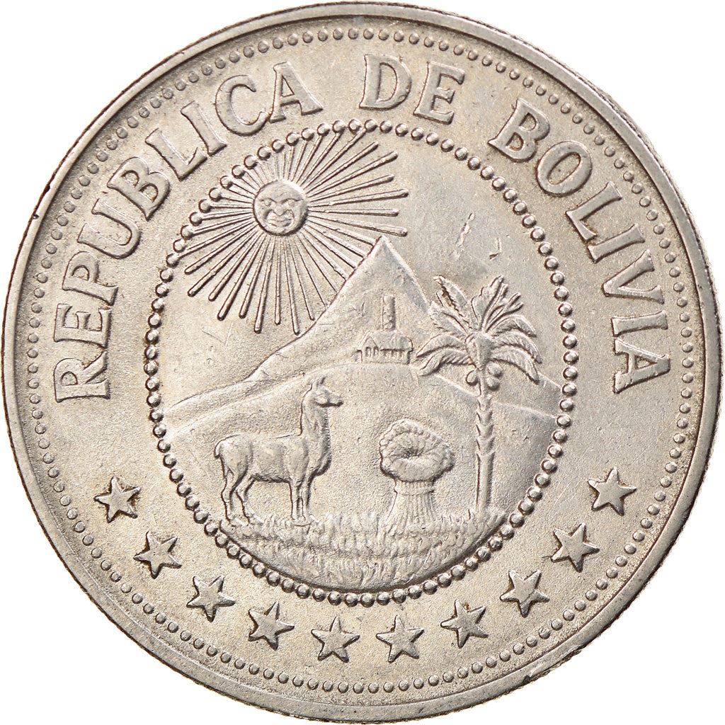 Bolivia | 5 Pesos Bolivianos | Coat of Arms | KM:197 | 1976-1980