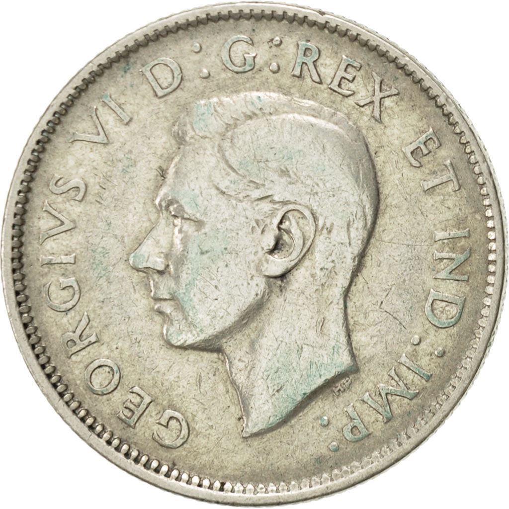 Canada | 25 Cents Coin | Silver | KM:35 | 1937-1947