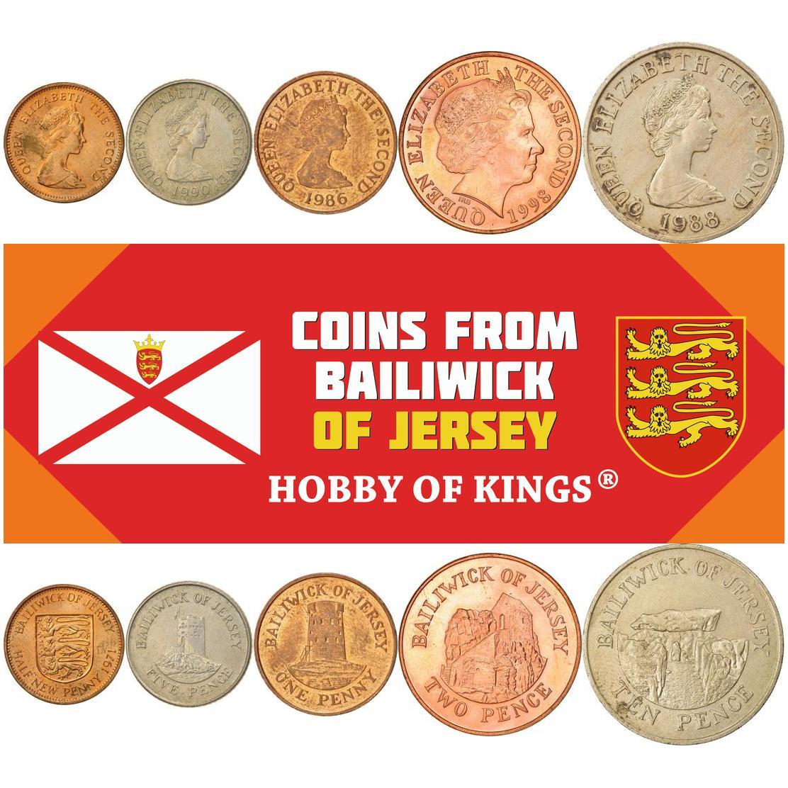 5 Mixed Coins From Jersey | 1971 - 2018