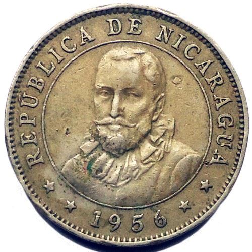 Nicaragua | 10 Centavos Coin | Explorer | Sun | Volcanos | Km:17.1 | 1939 - 1956