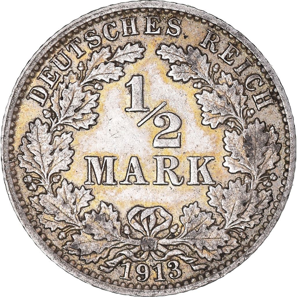 German Empire 1/2 Mark Coin | Deutsches Reich | Wilhelm II | Type 2 | KM17 | 1905 - 1919