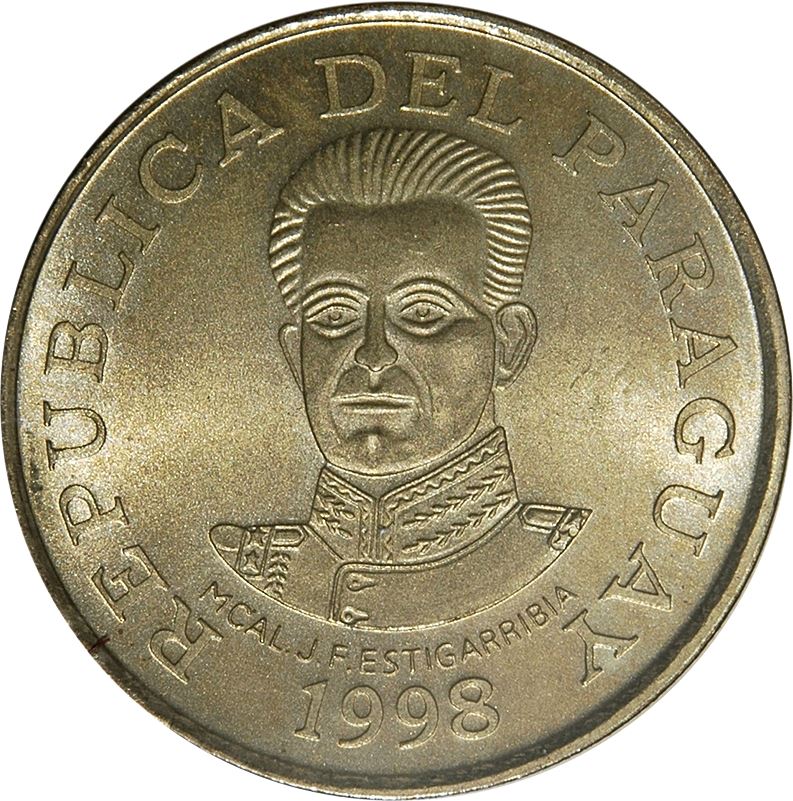 Paraguay | 50 Guaraní-mynt | José Félix Estigarribia | Km:191A | 1995 - 2005