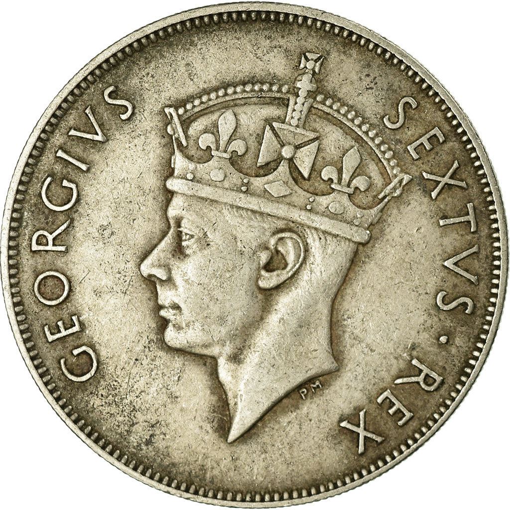 East Africa | 1 Shilling Coin | George VI | Lion | Mountains | Km:31 | 1948 - 1952