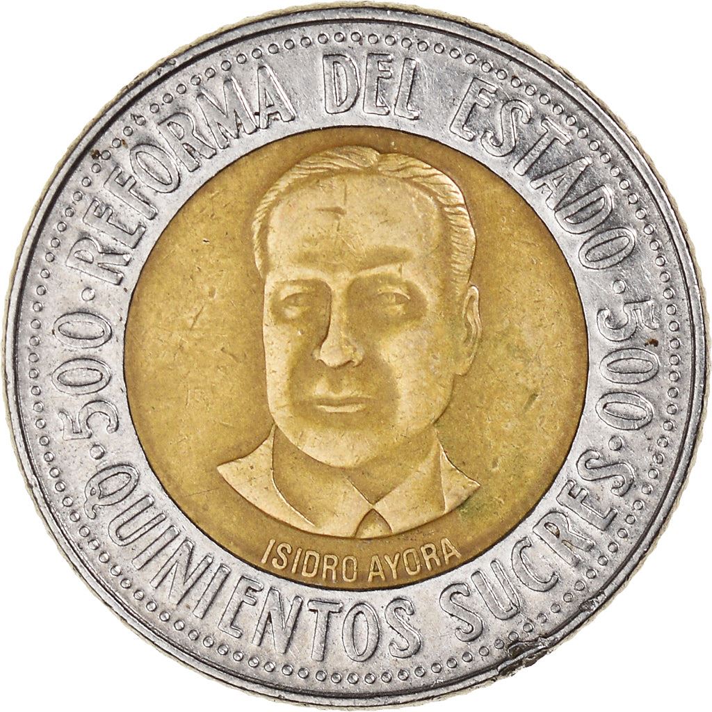 Ecuador | 500 Sucres Coin | Bimetallic | State Reform | Km:97 | 1995