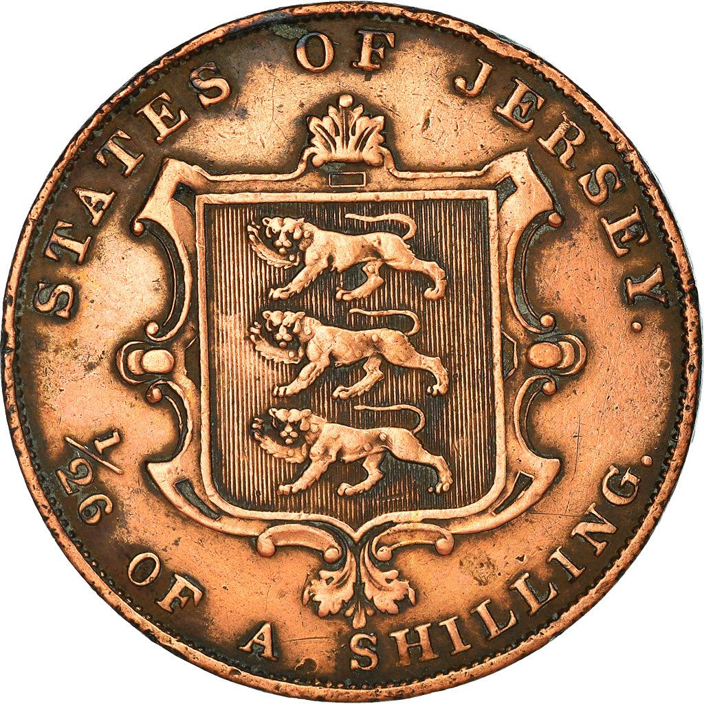 Jersey Coin Islanders 1/26 Shilling Coin | Queen Victoria | Shield | KM2 | 1841 - 1861