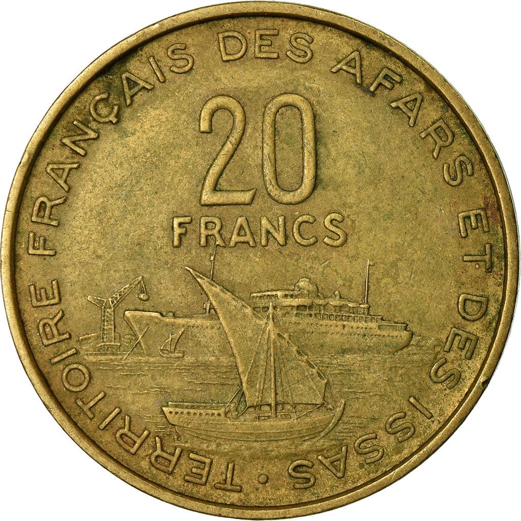 Afars and Issas | 20 Francs Coin | Marianne | Dhow | Ocean Liner | Km:15 | 1968 - 1975