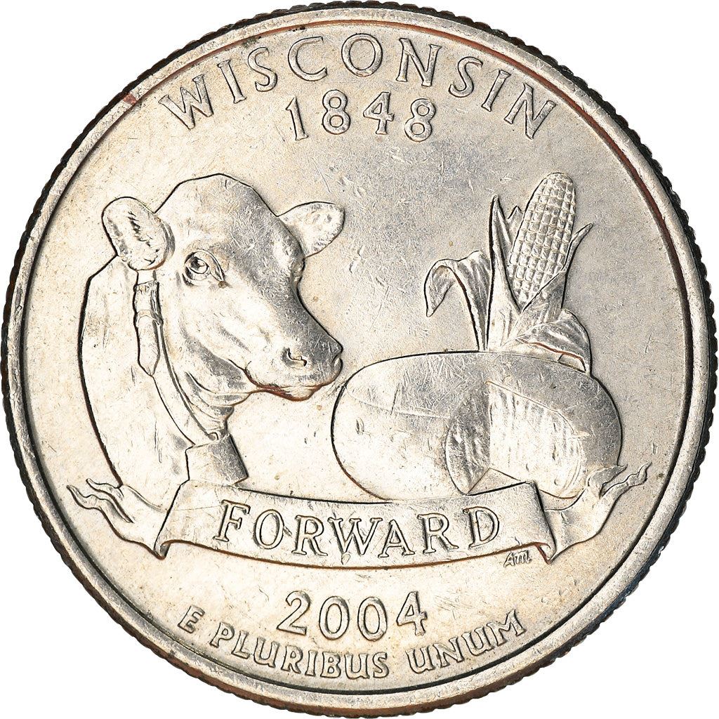 United States | 1/4 Dollar Coin | Wisconsin | Km:359 | 2004