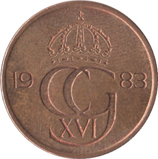 Swedish | 5 Ore Coin | King Carl XVI Gustaf | Sweden | 1981 - 1984