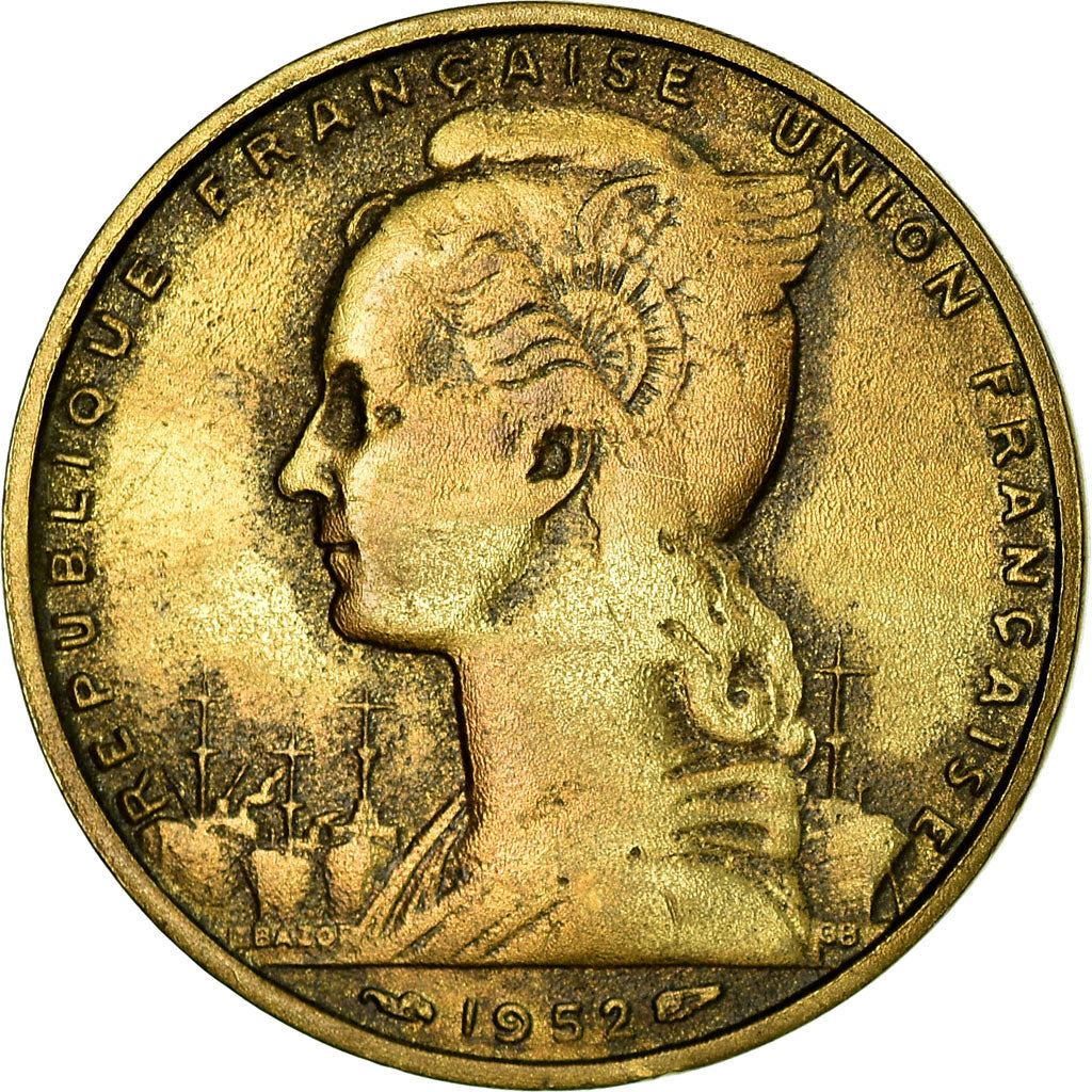 French Somaliland | 20 Francs Coin | Marianne | Dhow | Ocean Liner | Km:7 | 1952