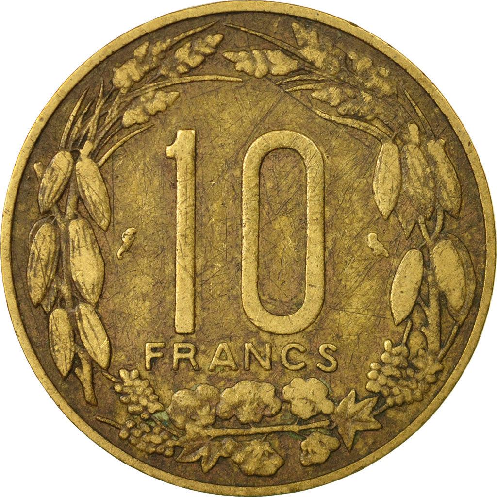 Central African States | 10 Francs Cfa Coin | Antelope | Crops | Km:2 | 1961 - 1962