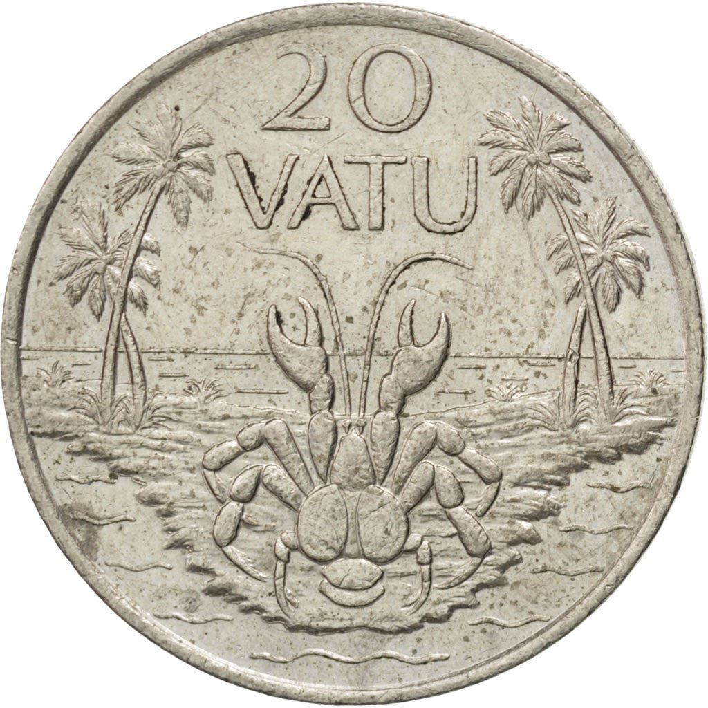 Vanuatu | 20 Vatu Coin | Melanesian Warrior | Coconut Crab | Km:7 | 1983 - 2010