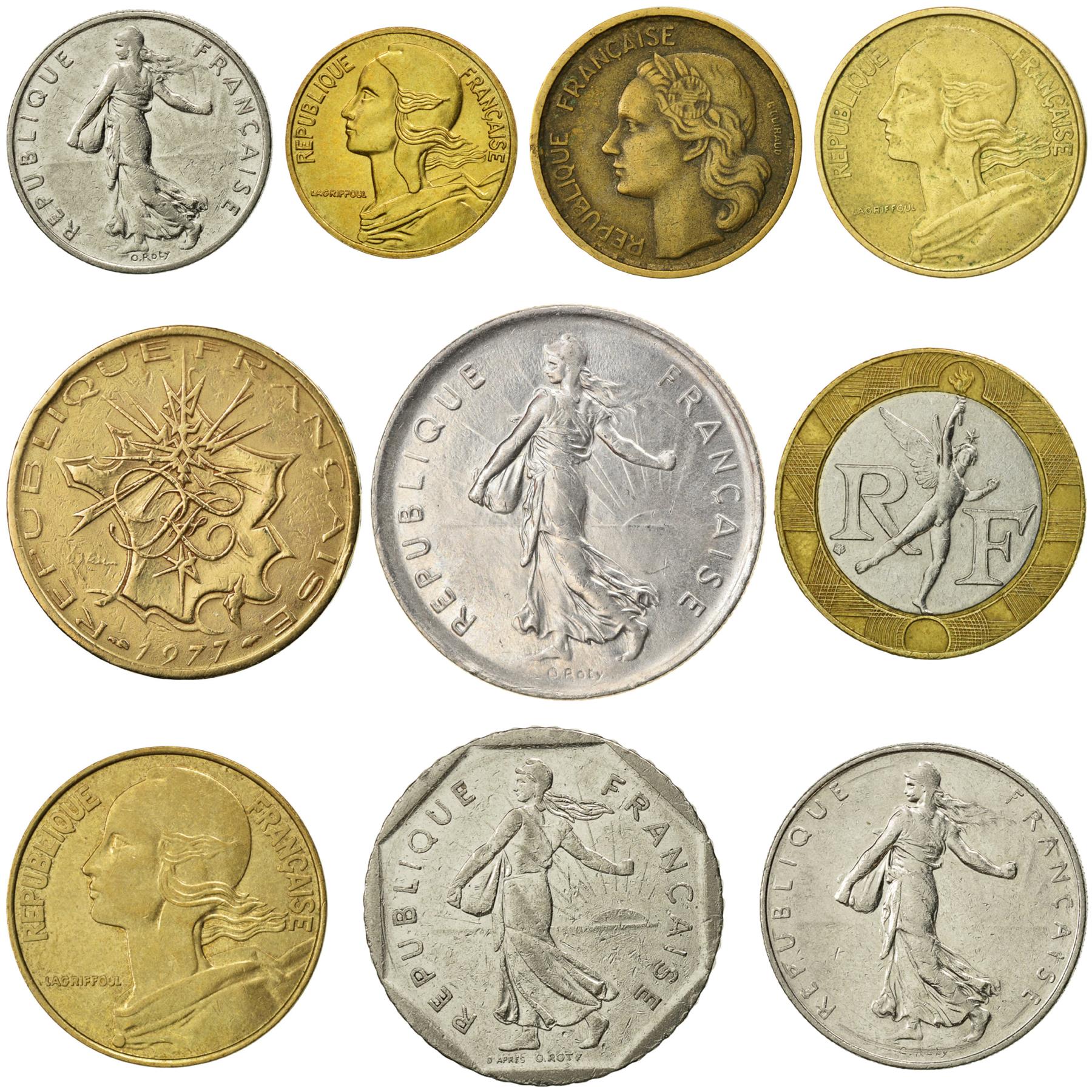 10フランスコイン | フランス通貨コレクション | 5 10 20サンチーム 1