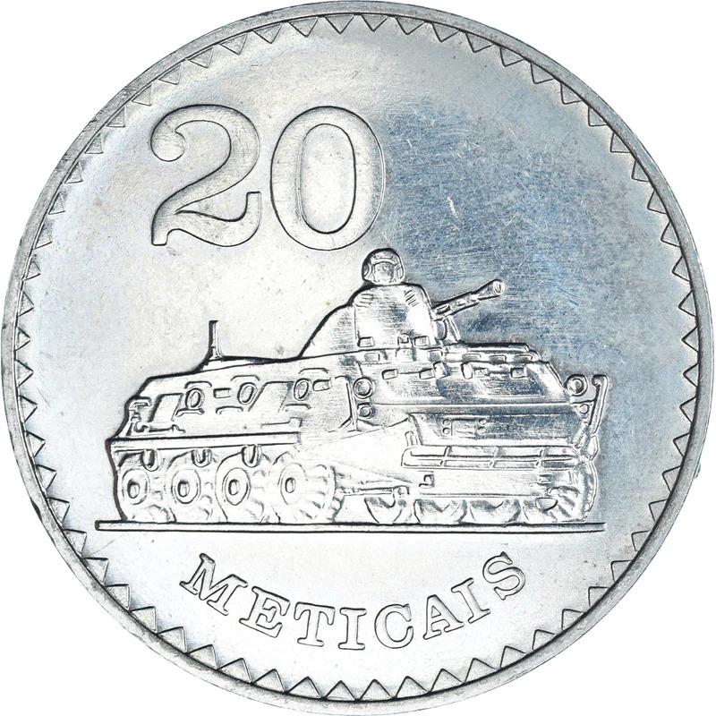 Mozambique | 20 Meticais Coin | Tank | KM:103a | 1986