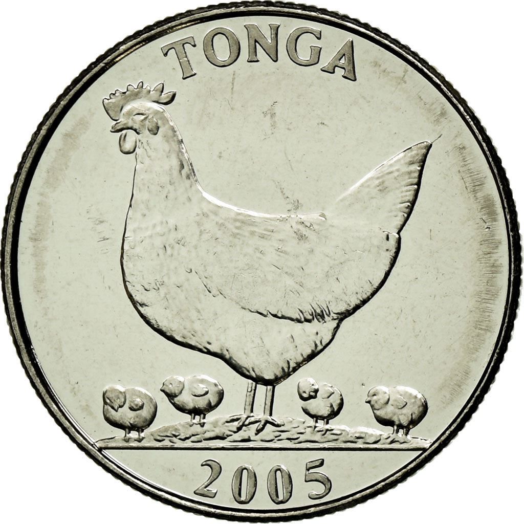 Tonga | Moneta da 5 Seniti | Gallo | Pollo | Cocco | FAO | Km:68A | 2002 - 2005