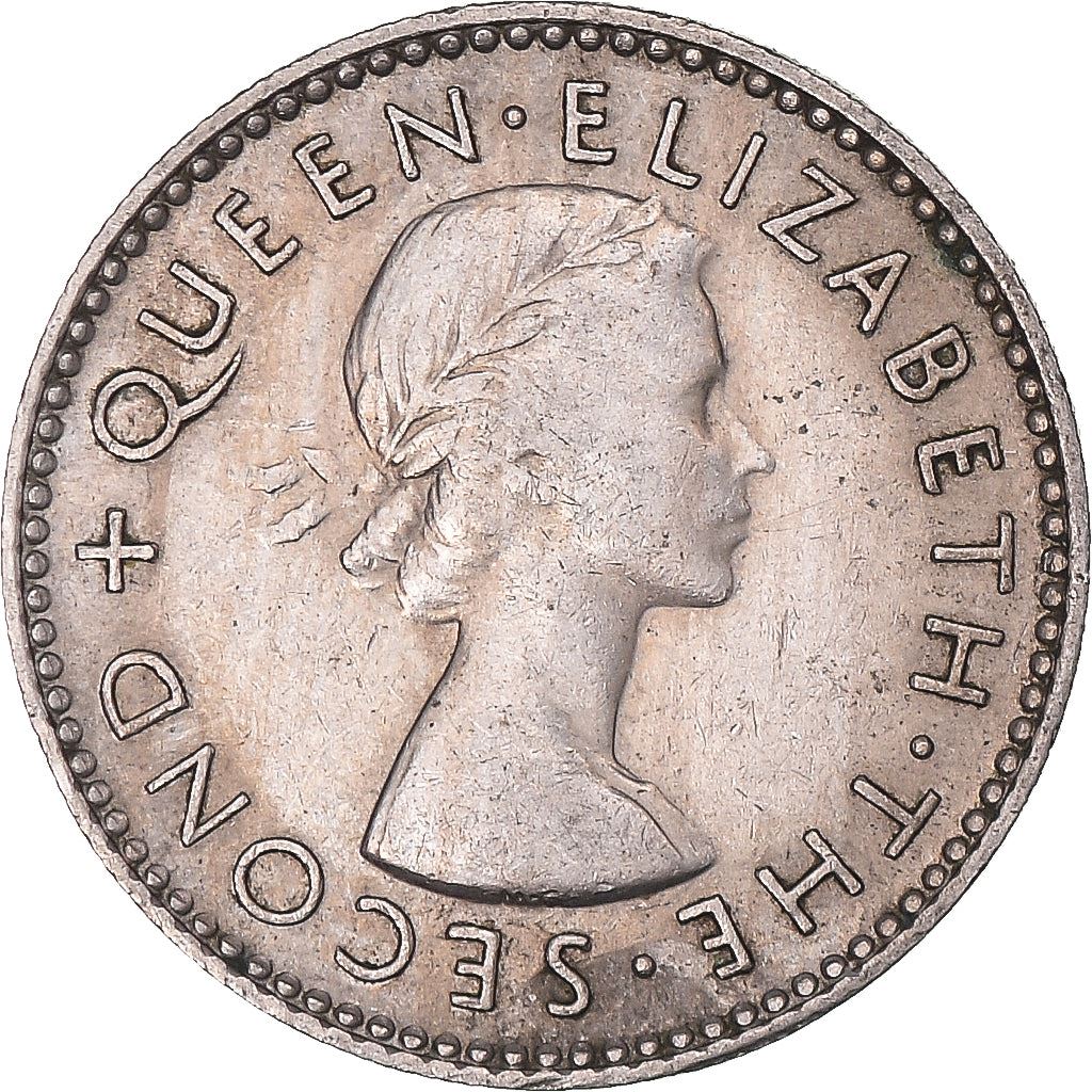 New Zealander 6 Pence Mynt | Dronning Elizabeth II | Huia Fugl | KM26 | 1953 - 1965