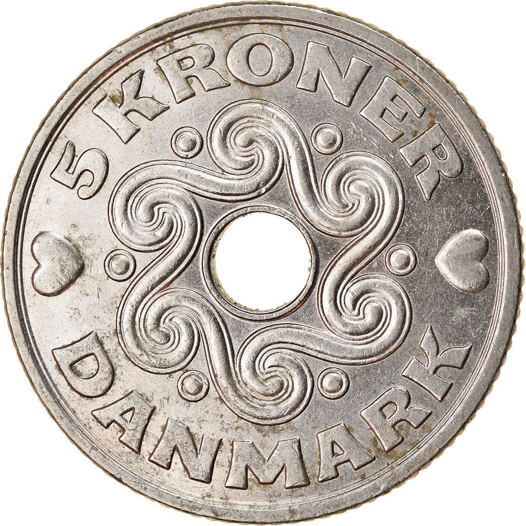 Denmark | 5 Kroner Coin | Royal monogram | Km:869 | 1990 - 2023