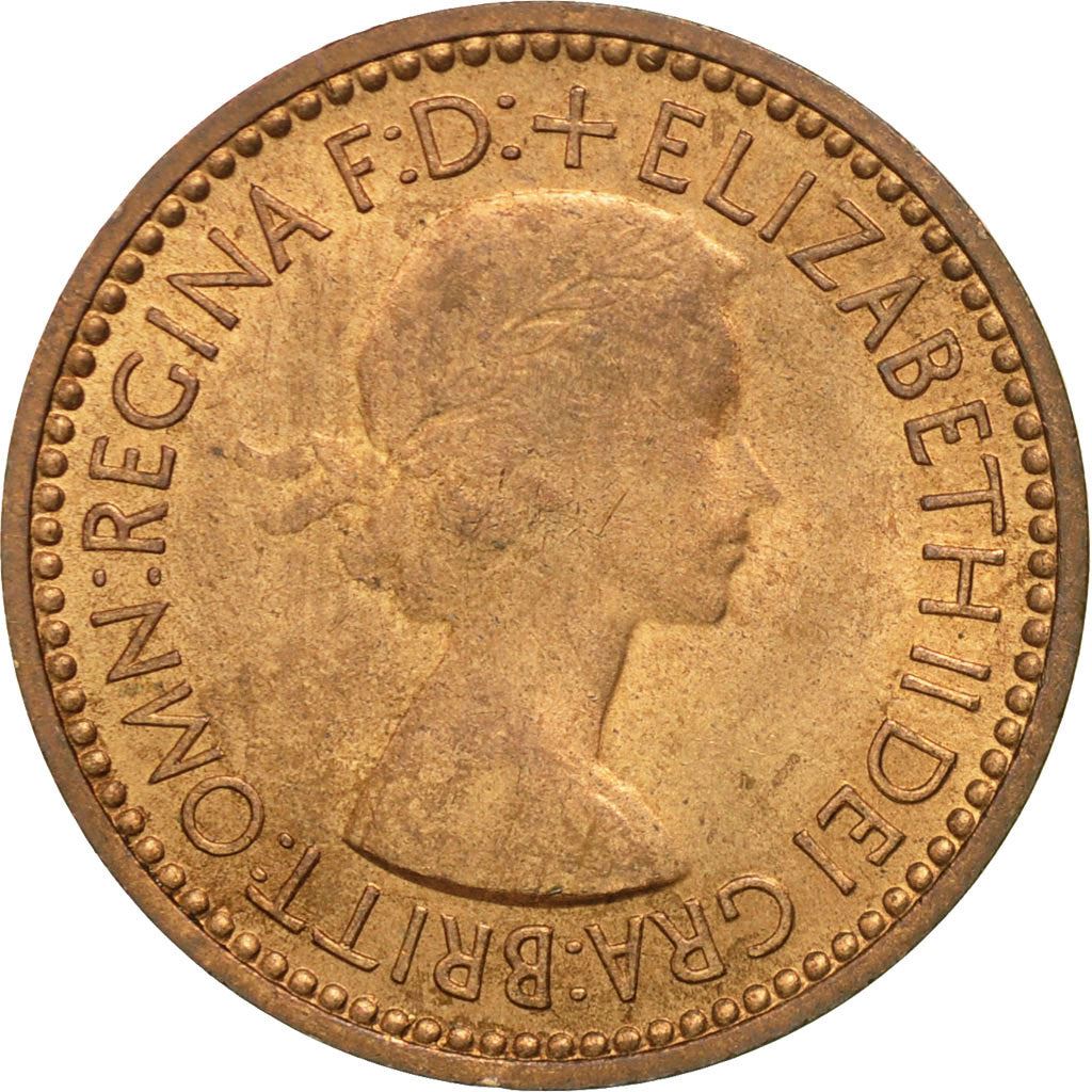 United Kingdom | 1 Farthing Coin | Eurasian wren | Km:881 | 1953