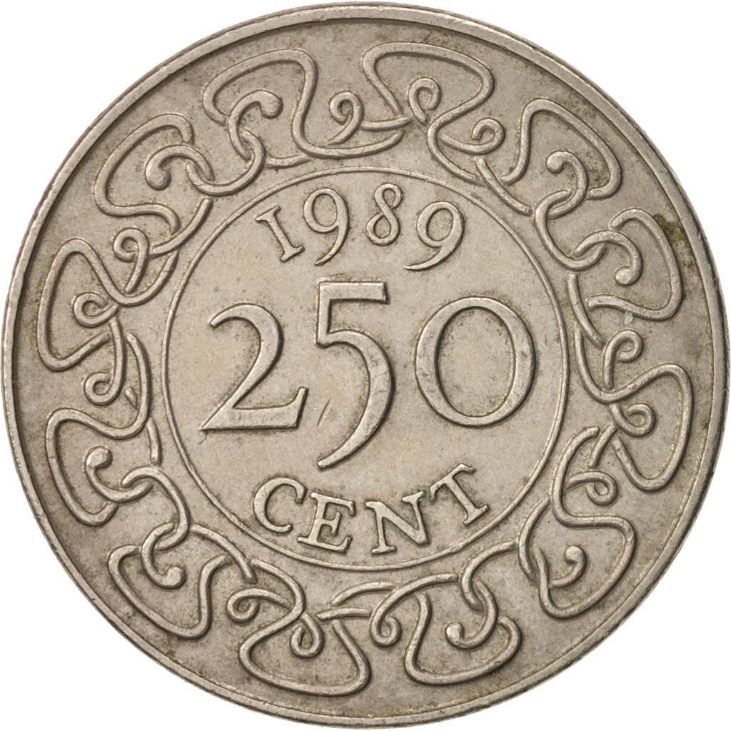 Suriname | 250 Cents Coin | Wreath | Natives | Km:24 | 1987 - 2015