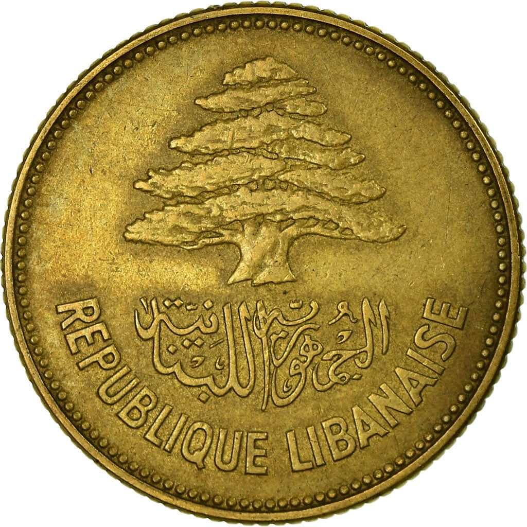 Lebanon | 25 Qirsha / Piastres Coin | Cedar tree | Km:16.1 | 1952 - 1961
