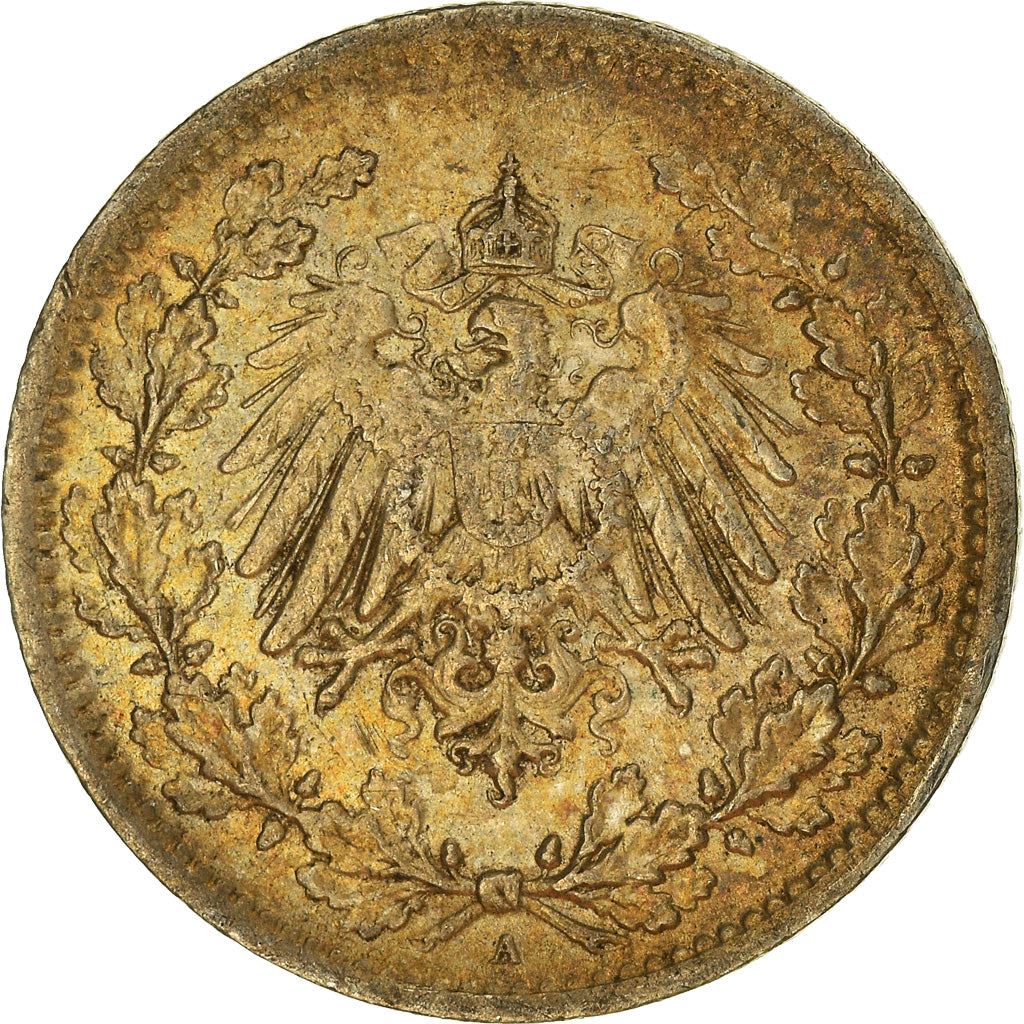 German Empire 1/2 Mark Coin | Deutsches Reich | Wilhelm II | Type 2 | KM17 | 1905 - 1919