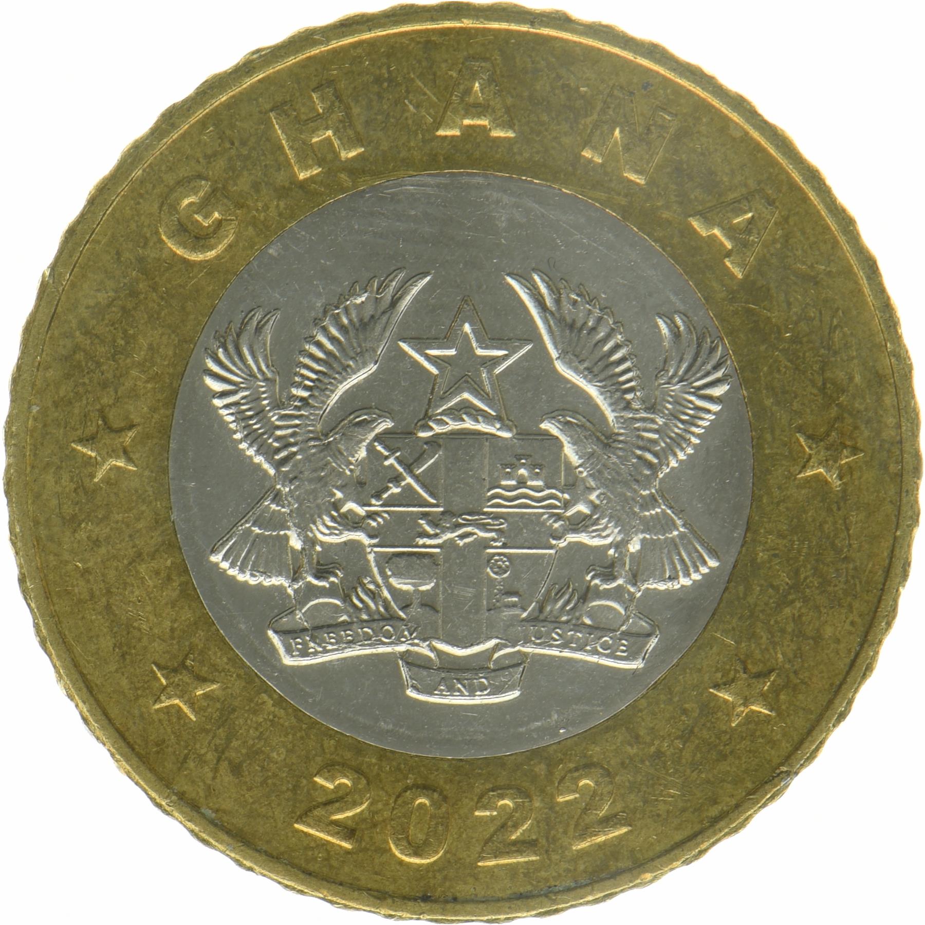 Ghana | 1 Cedi Coin | Scales | KM:177 | 2022