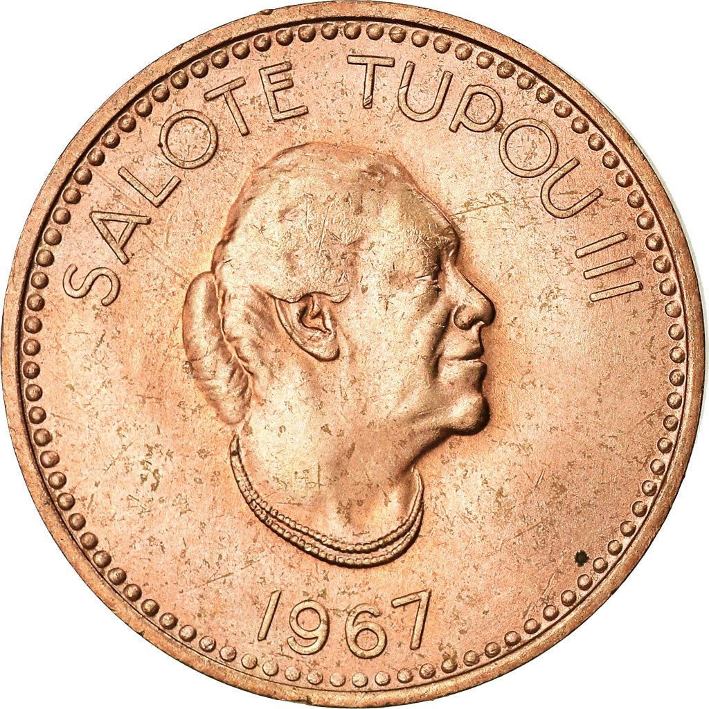 Tonga | 2 Seniti Mønt | Dronning Tupou III | Skildpadde | Km:5 | 1967