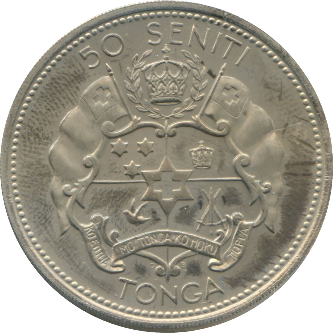 Tonga | 50 Seniti Munt | Koningin Tupou III | Ster | Km:9 | 1967