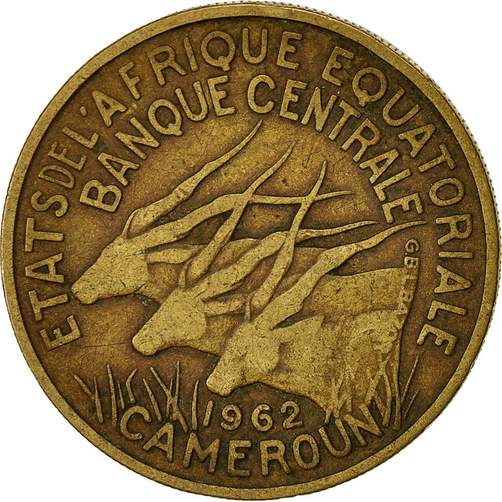 Central African States | 25 Francs Cfa Coin | Antelope | Crops | Km:4 | 1962