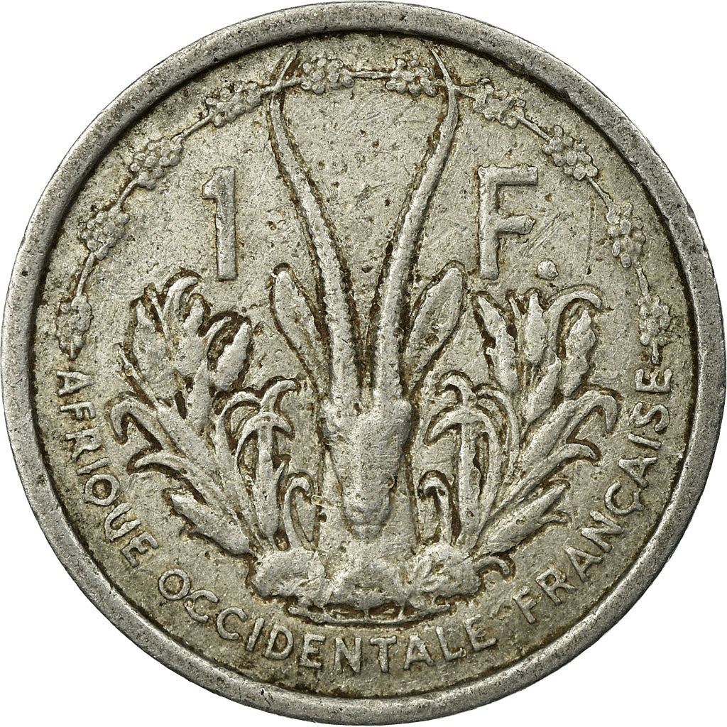 French West Africa | 1 Franc Coin | Marianne | Gazelle | Maize | Km:3 | 1948 - 1955