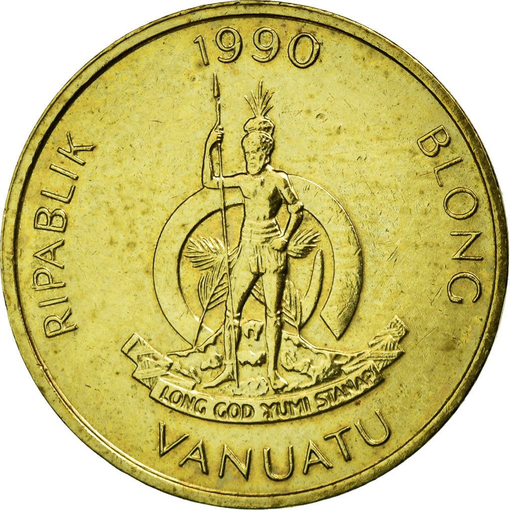 Vanuatu | 1 Vatu Coin | Melanesian Warrior | Triton Conch Shell | Km:3 | 1983 - 2002