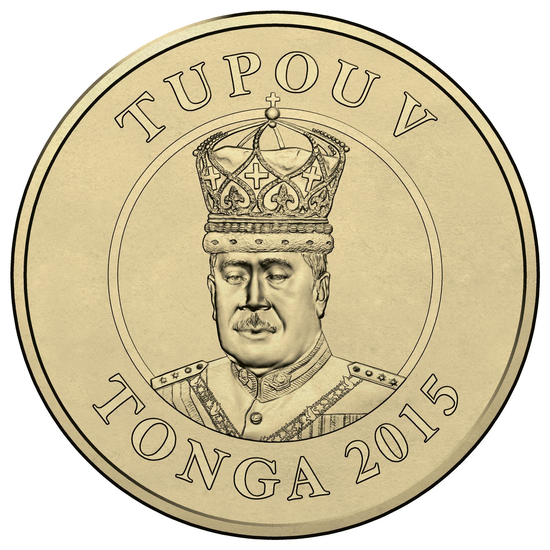 Tonga | 1 moneta Pa'Anga | Re Tupou VI | Stelle | Bandiere | KM:230 | 2015
