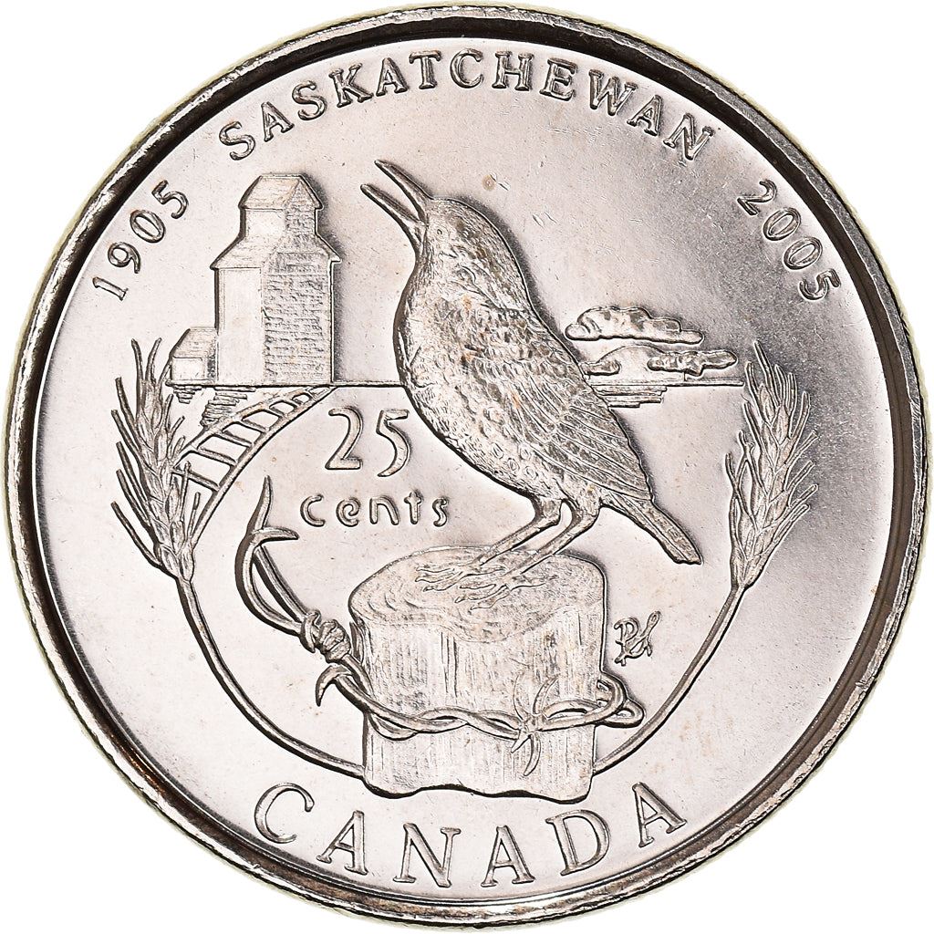 Canada | 25 Cents Coin | Saskatchewan | Nickel plated steel | KM:532 | 2005