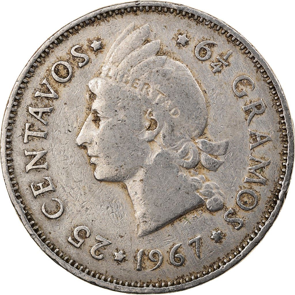 Dominican Republic | 25 Centavos Coin | Indian | Liberty | Km:20A.1 | 1967 - 1972