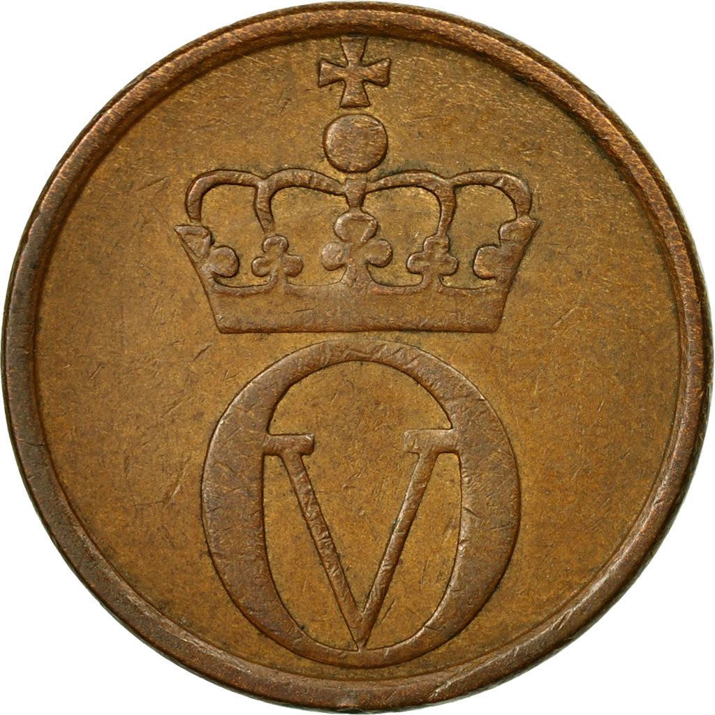 Norway | 2 Ore Coin | Crown | Monogram | Black Grouse Bird | Km:404 | 1958