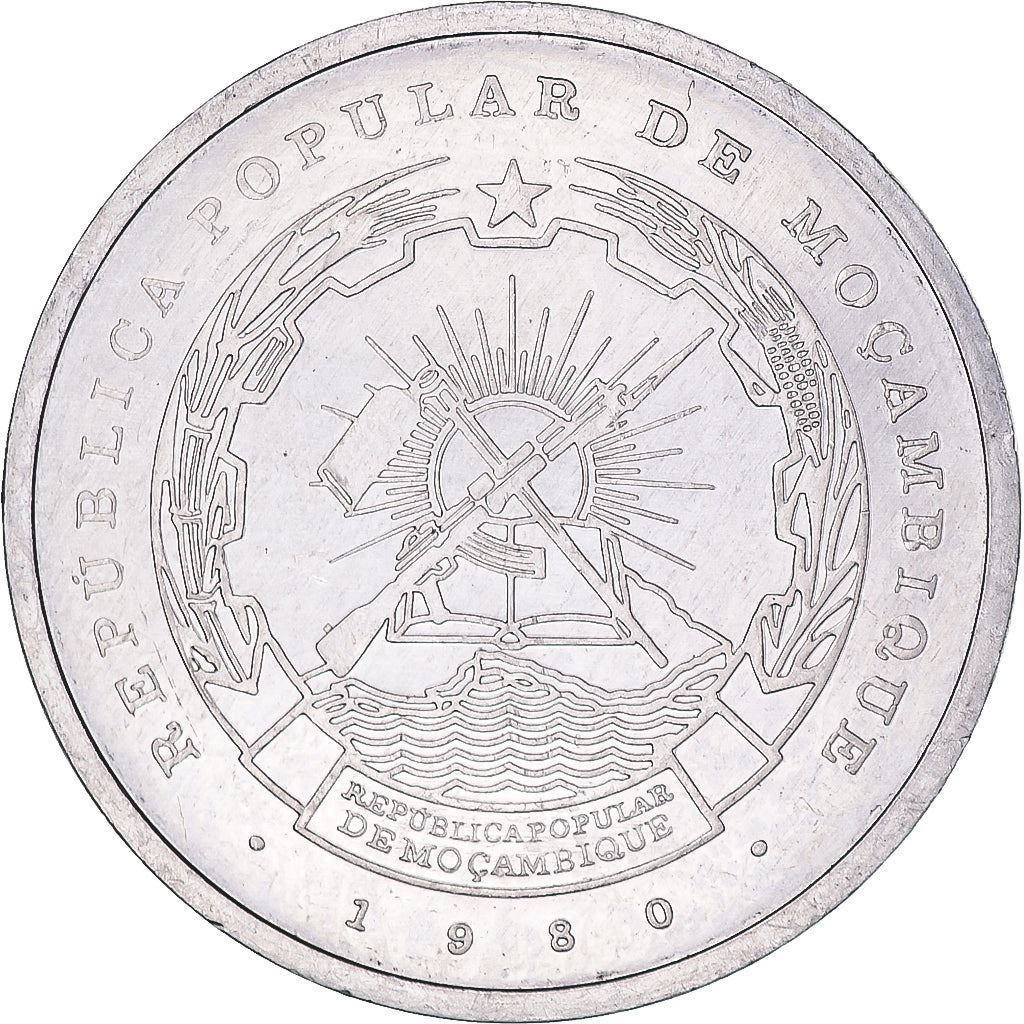 Mozambique | 5 Meticais Coin | Tractor | Tiller | Km:101 | 1980 - 1986