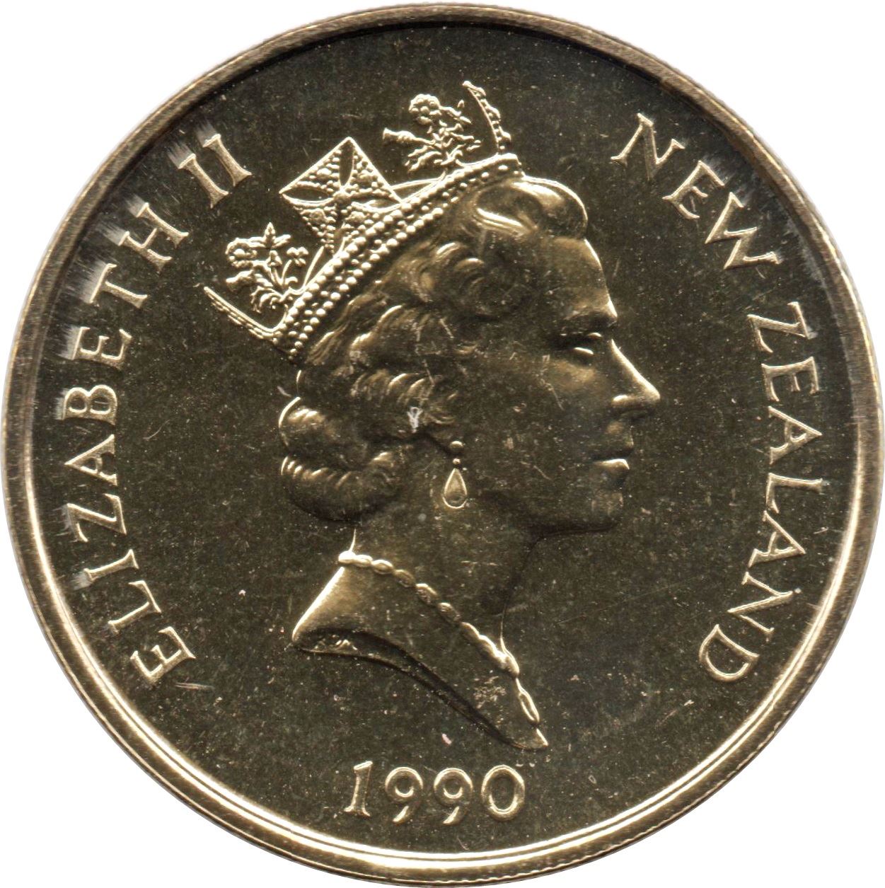 New Zealand | 2 Dollars Coin | Elizabeth II | White Heron | Kotuku | Km:79 | 1990 - 1998