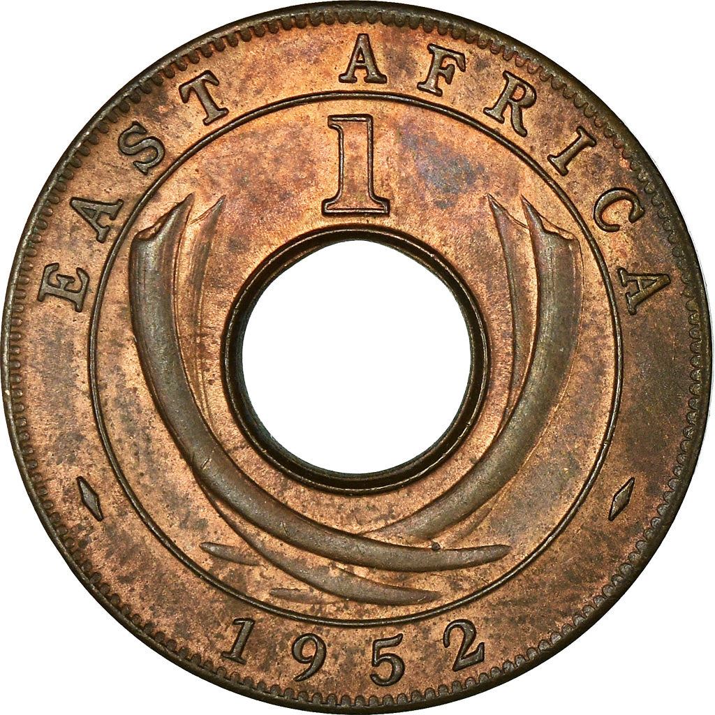 East Africa | 1 Cent Coin | Crown | Tusks | Km:32 | 1949 - 1952