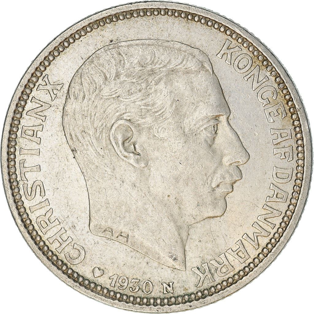 Denmark | 2 Kroner Coin | Silver | King Christian X's 60th birthday | KM:829 | 1930