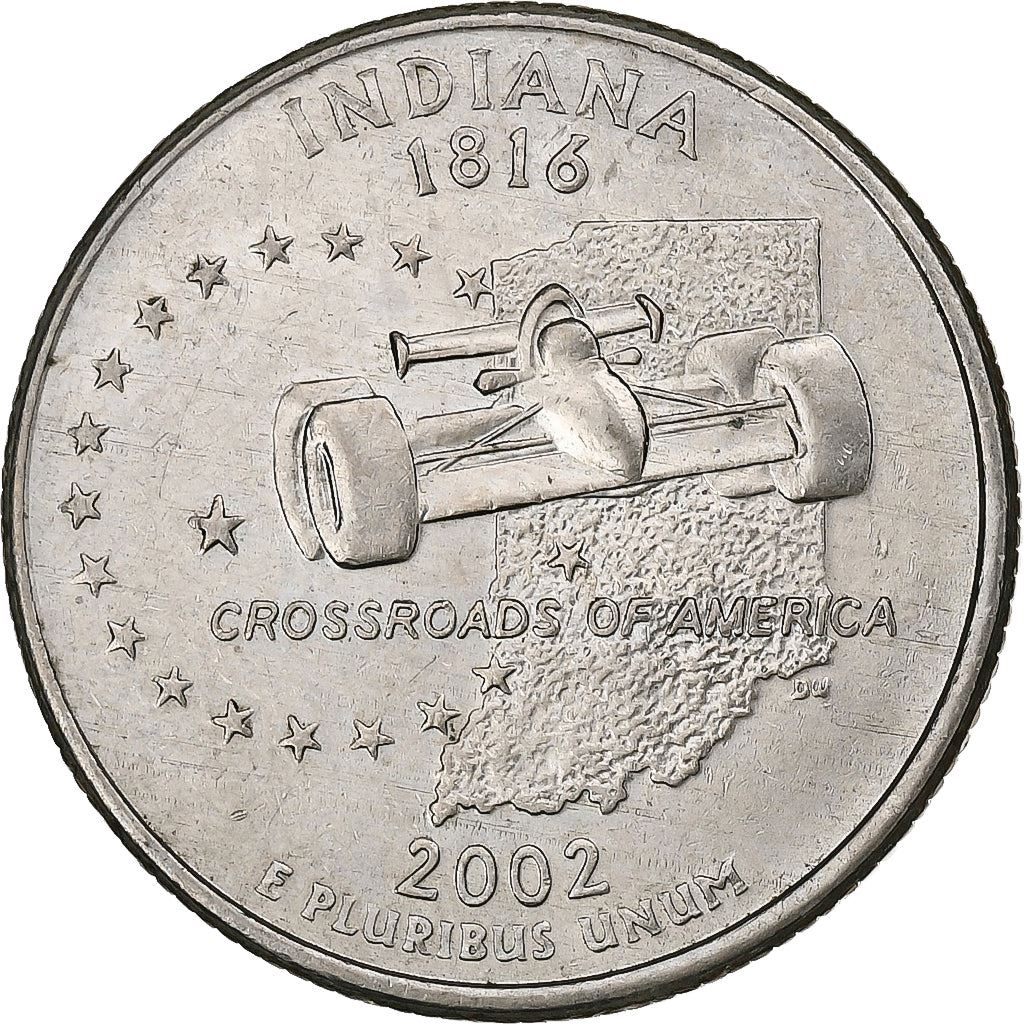 United States | 1/4 Dollar Coin | Indiana | Km:334 | 2002