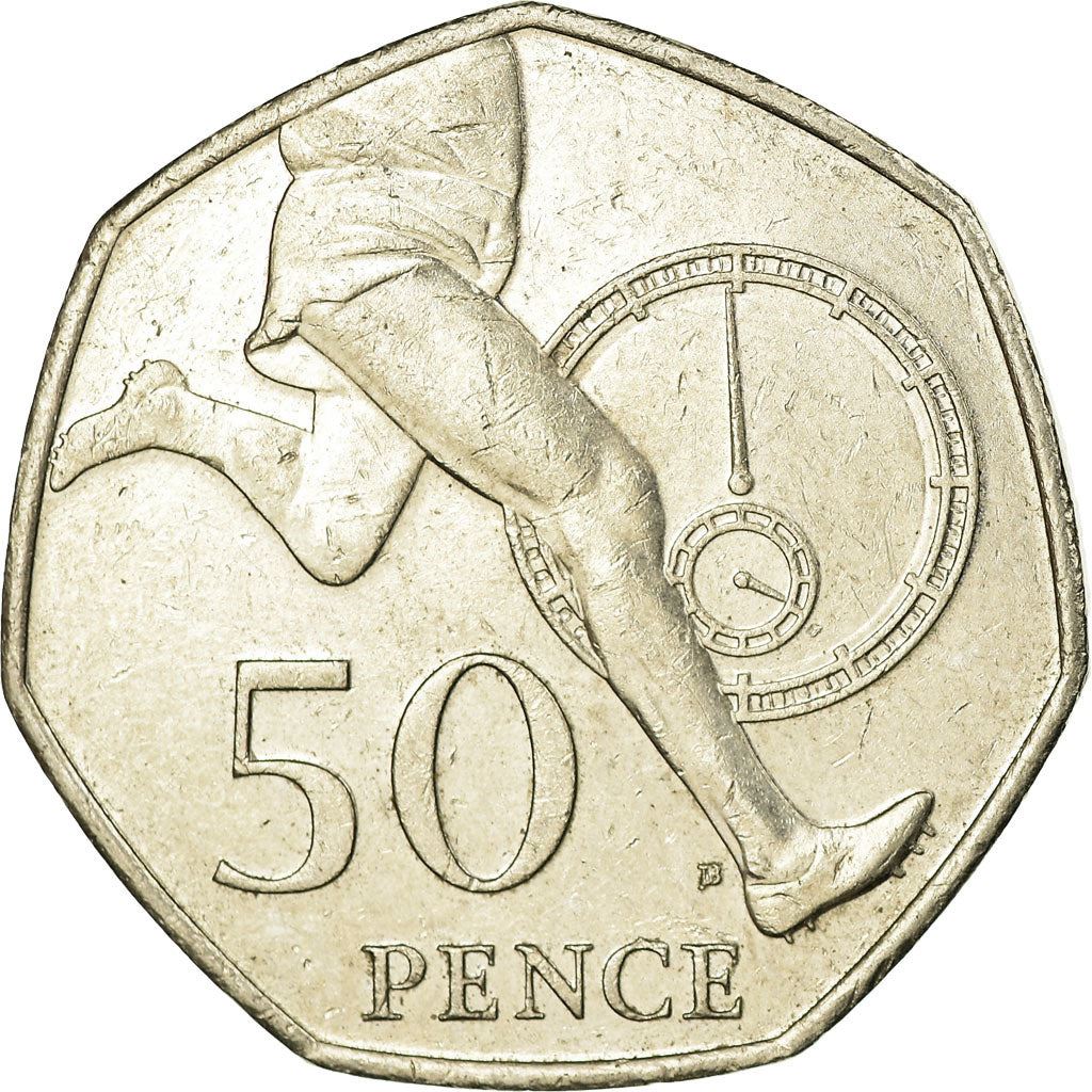 Regno Unito | Moneta da 50 Pence | Elizabeth II | Quarto ritratto | Miglio in quattro minuti | 2004 - 2009