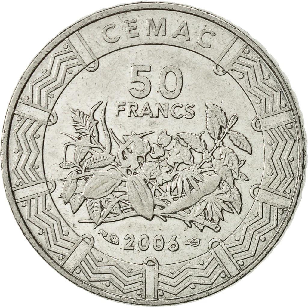 Central African States | 50 Francs Cfa Coin | Plants | Km:21 | 2006 - 2023