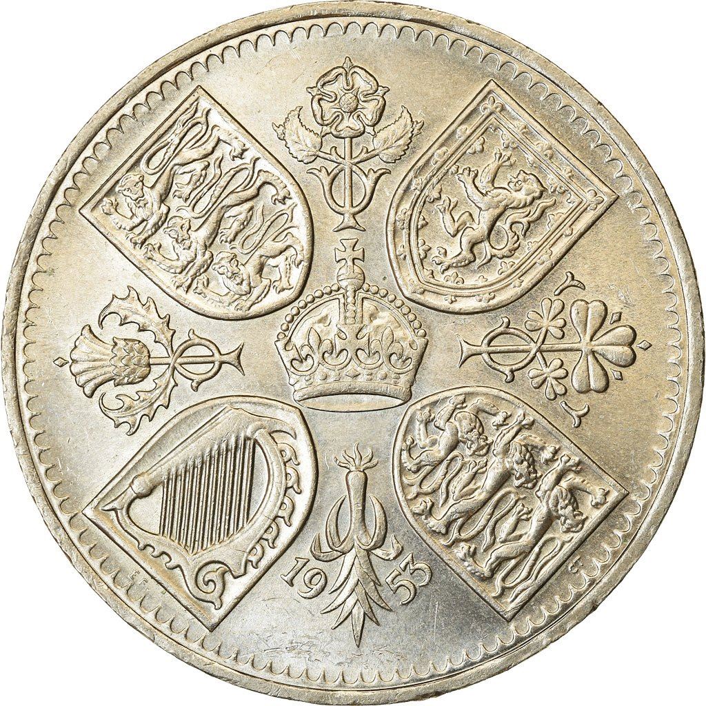United Kingdom | 5 Shillings Coin | Coronation | KM:894 | 1953