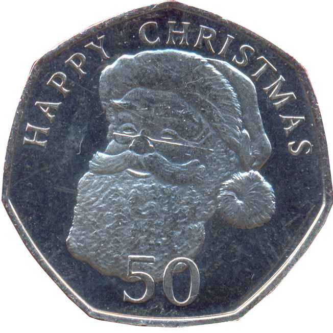 Gibraltar | 50 Pence Coin | Queen Elizabeth II | Christmas | Santa Claus | KM1479 | 2011