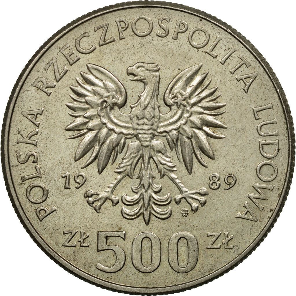 Poland | 500 Zlotys Coin | Ladislaus II Jagiellon | Y:194, Parm:336, Fischer Po:Ob107 | 1989