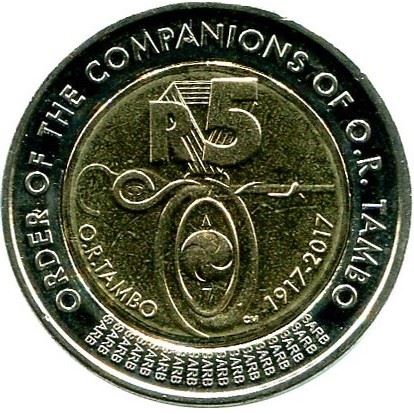 South Africa 5 Rand Coin | Order of Companions of O.R. Tambo | KM632 | 2017