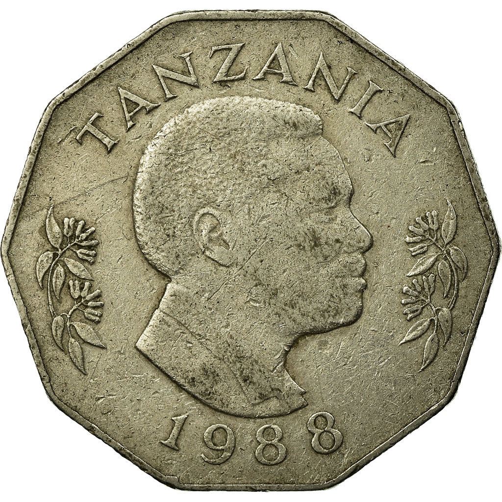 Tanzania | 5 Shilingi Coin | Bananas | Maize | Cattle | Grains | Km:23 | 1987 - 1989