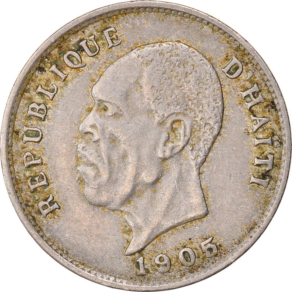 Haiti | 5 Centimes Coin | General Pierre Nord-Alexis | Cannon | Km:53 | 1904 - 1905