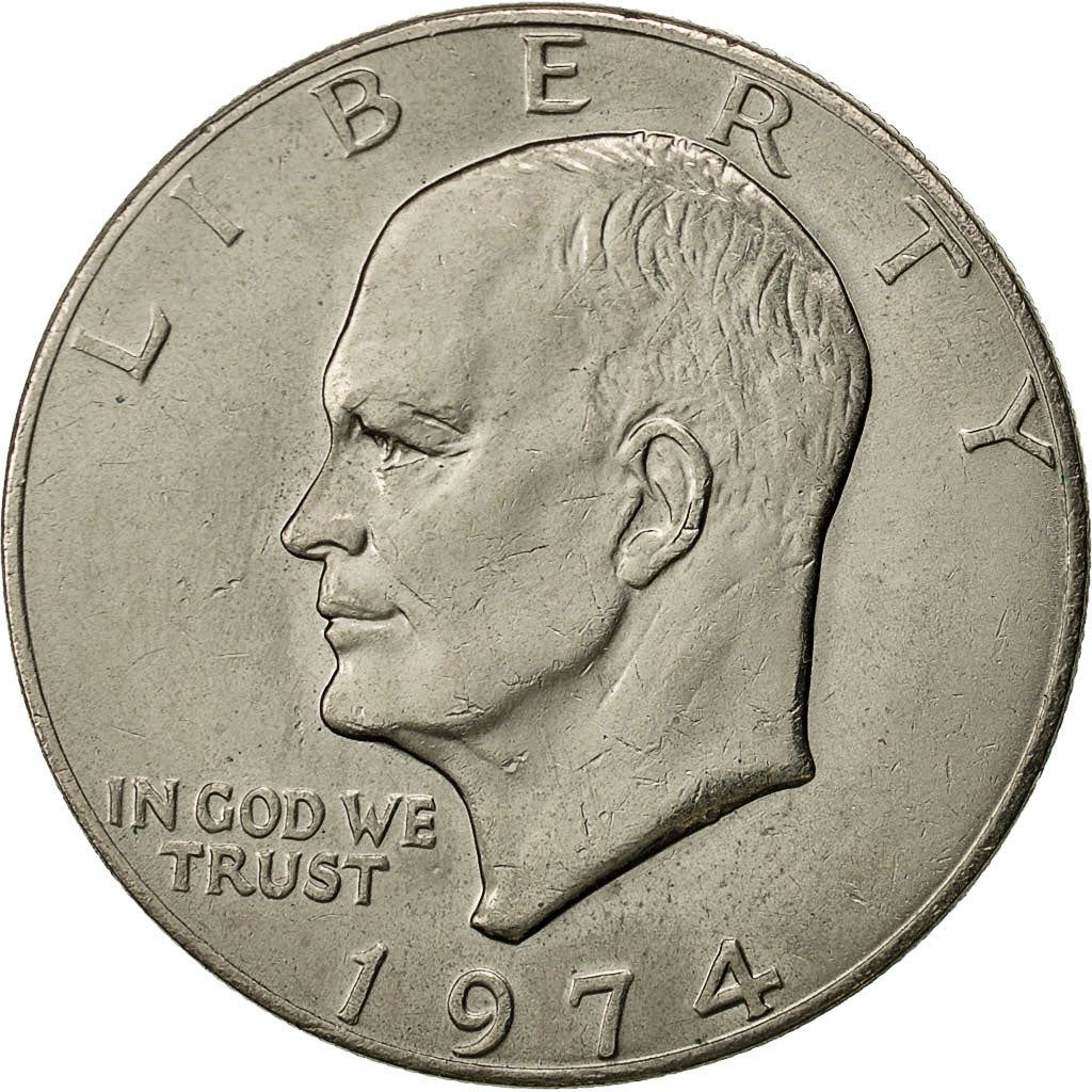 United States | 1 Dollar Coin | Apollo 11 Insignia | Copper-nickel clad copper | KM:203 | 1971-1978
